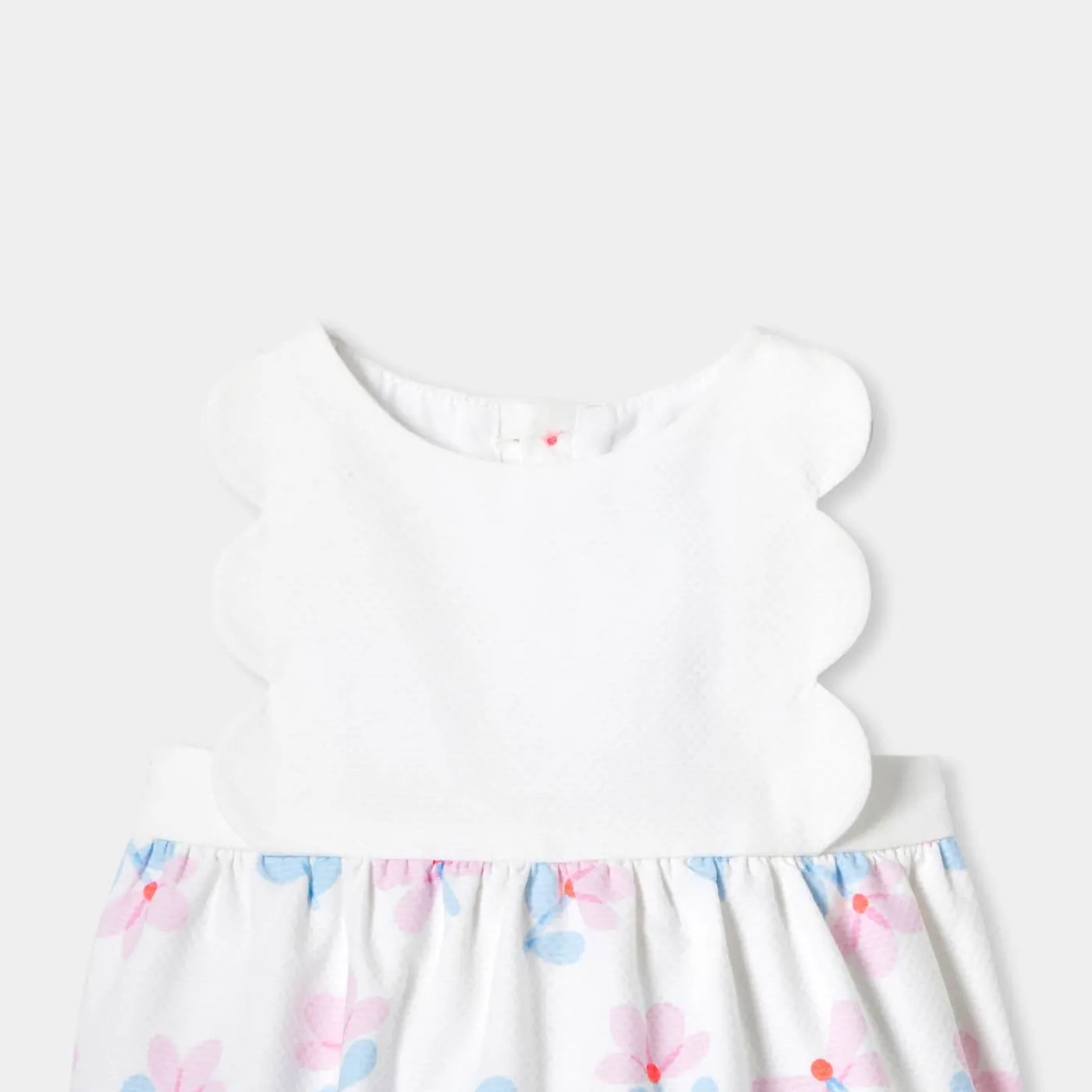 Jacadi Barboteuse bébé fille en piqué de coton - lore BLANC/MULTICO Discount