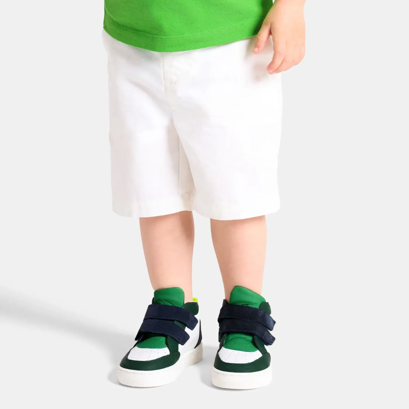 Jacadi Baskets montantes bébé garçon - BLANC/VERT Discount