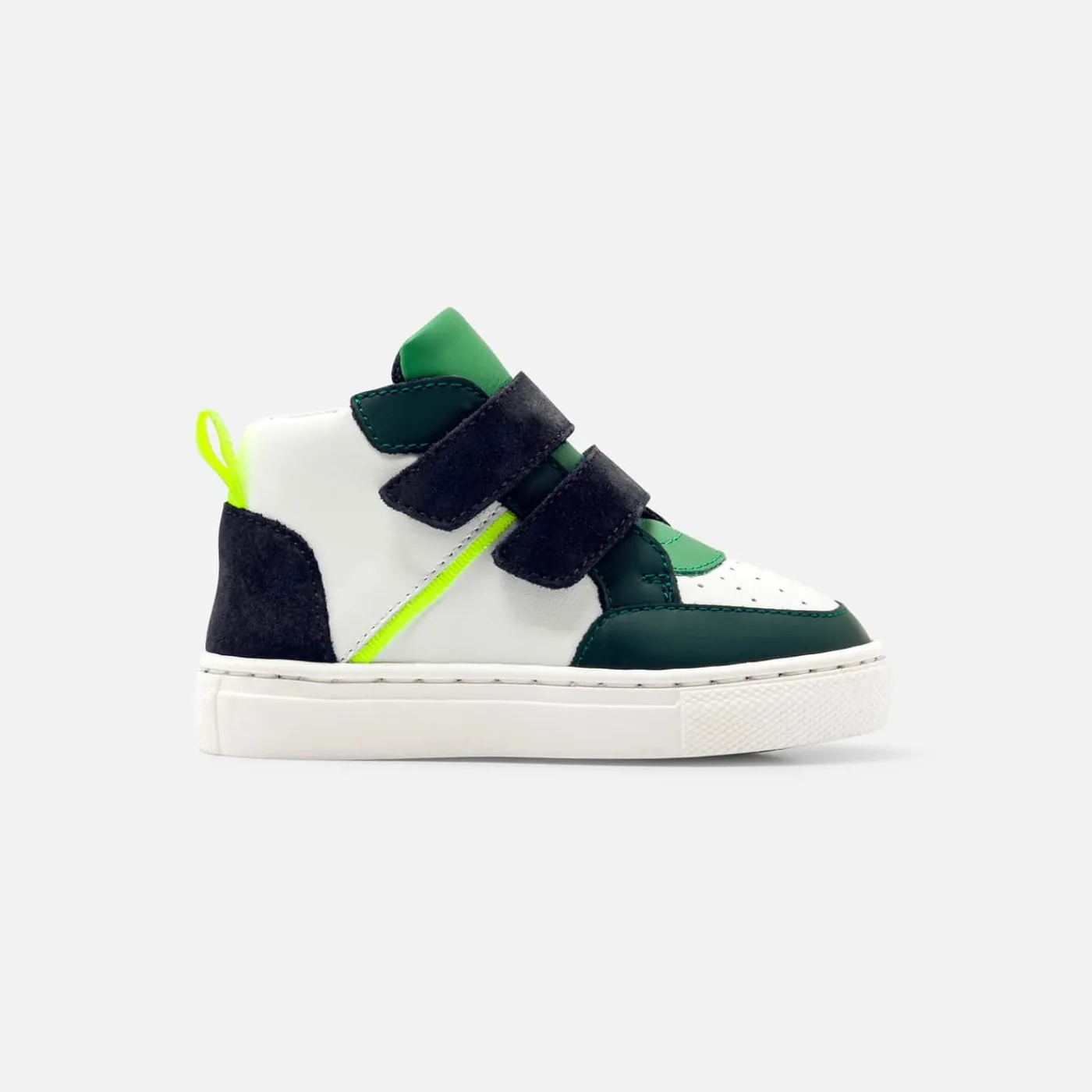 Jacadi Baskets montantes bébé garçon - BLANC/VERT Discount