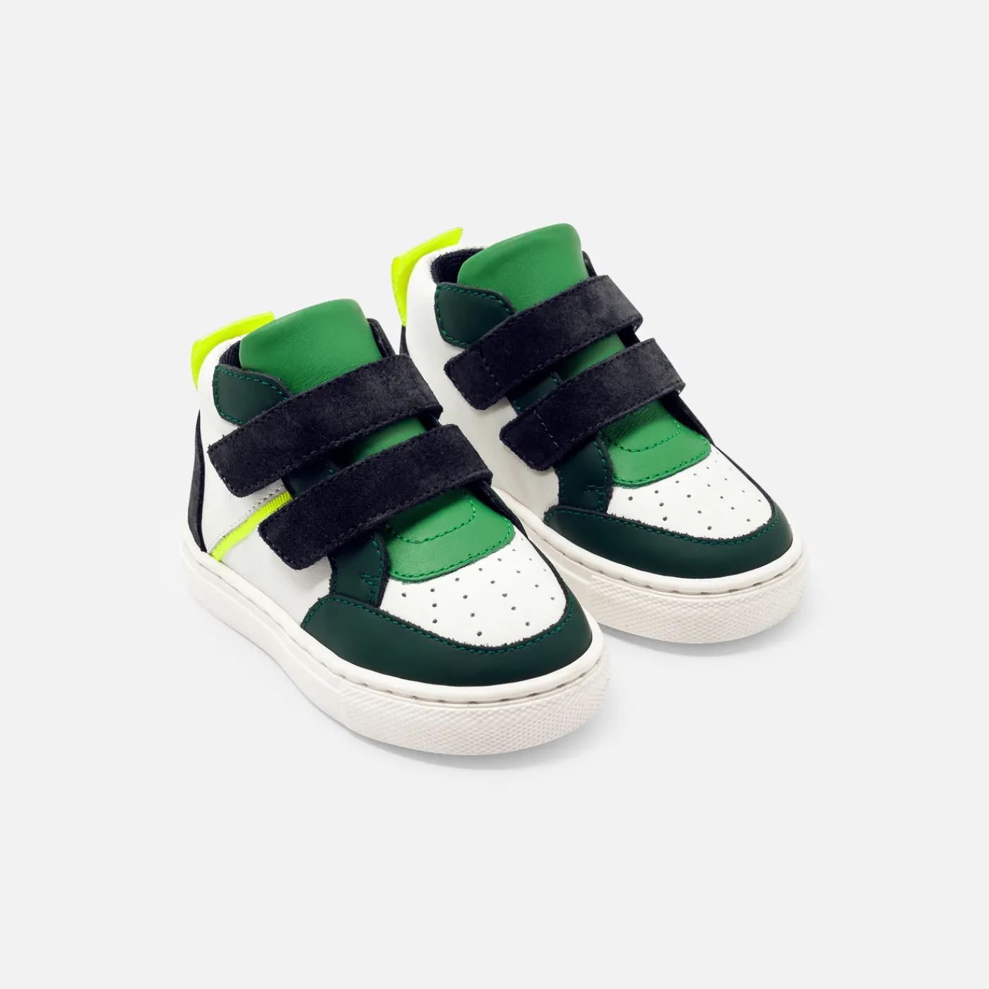 Jacadi Baskets montantes bébé garçon - BLANC/VERT Discount