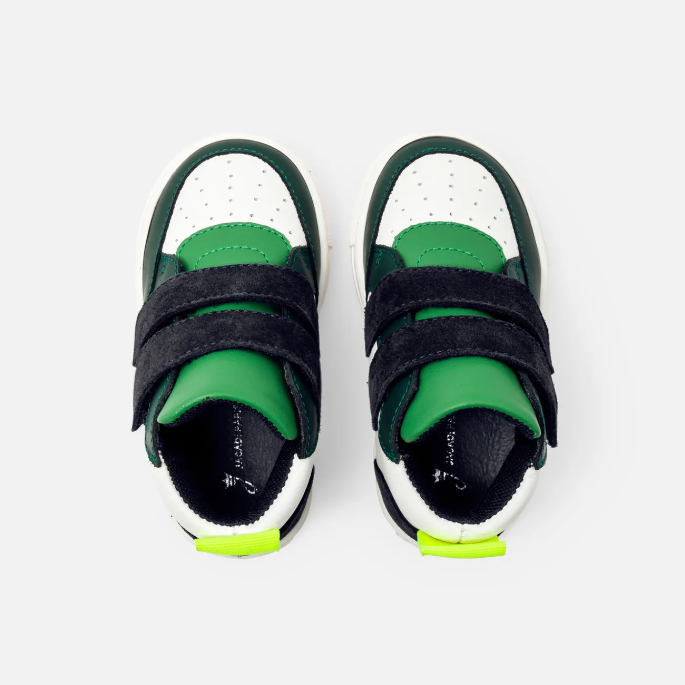 Jacadi Baskets montantes bébé garçon - BLANC/VERT Discount