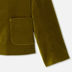Jacadi Blazer enfant fille en velours lisse - VERT OLIVE Discount