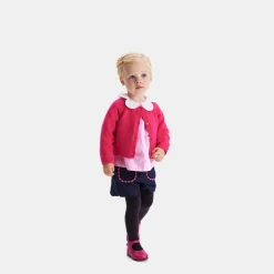 Jacadi Blouse bébé fille rayée - BLANC/ROSE Discount