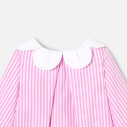 Jacadi Blouse bébé fille rayée - BLANC/ROSE Discount