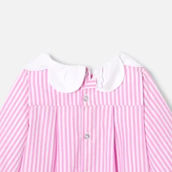 Jacadi Blouse bébé fille rayée - BLANC/ROSE Discount