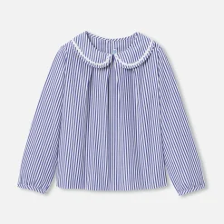 Jacadi Blouse en popeline enfant fille - BLANC/BLEU Sale