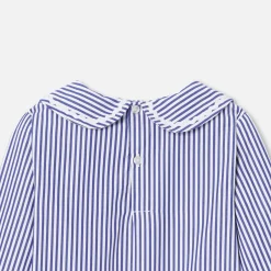 Jacadi Blouse en popeline enfant fille - BLANC/BLEU Sale