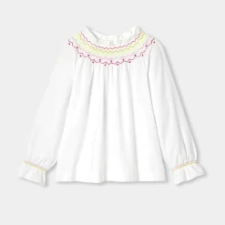 Jacadi Blouse enfant fille en flanelle - blanc BLANC JACADI Outlet