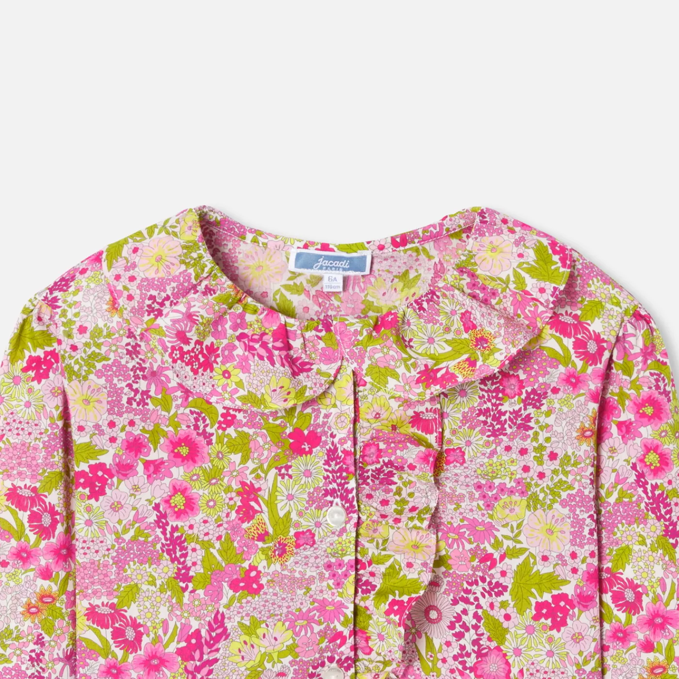 Jacadi Blouse enfant fille en tissu Liberty - lore BLANC/MULTICO Sale