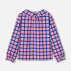 Jacadi Blouse enfant fille en vichy - lore BLANC/MULTICO Discount