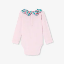 Jacadi Body bébé fille à col en Tissu Liberty - rose poudre ROSE POUDRE JACADI Outlet
