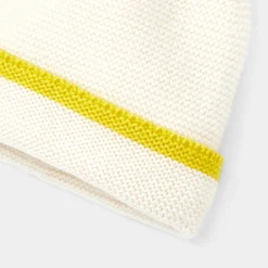 Jacadi Bonnet bébé fille doublé en micropolaire - BLANC/JAUNE Discount