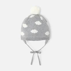 Jacadi Bonnet bébé garçon à pompon - GRIS/ECRU Outlet