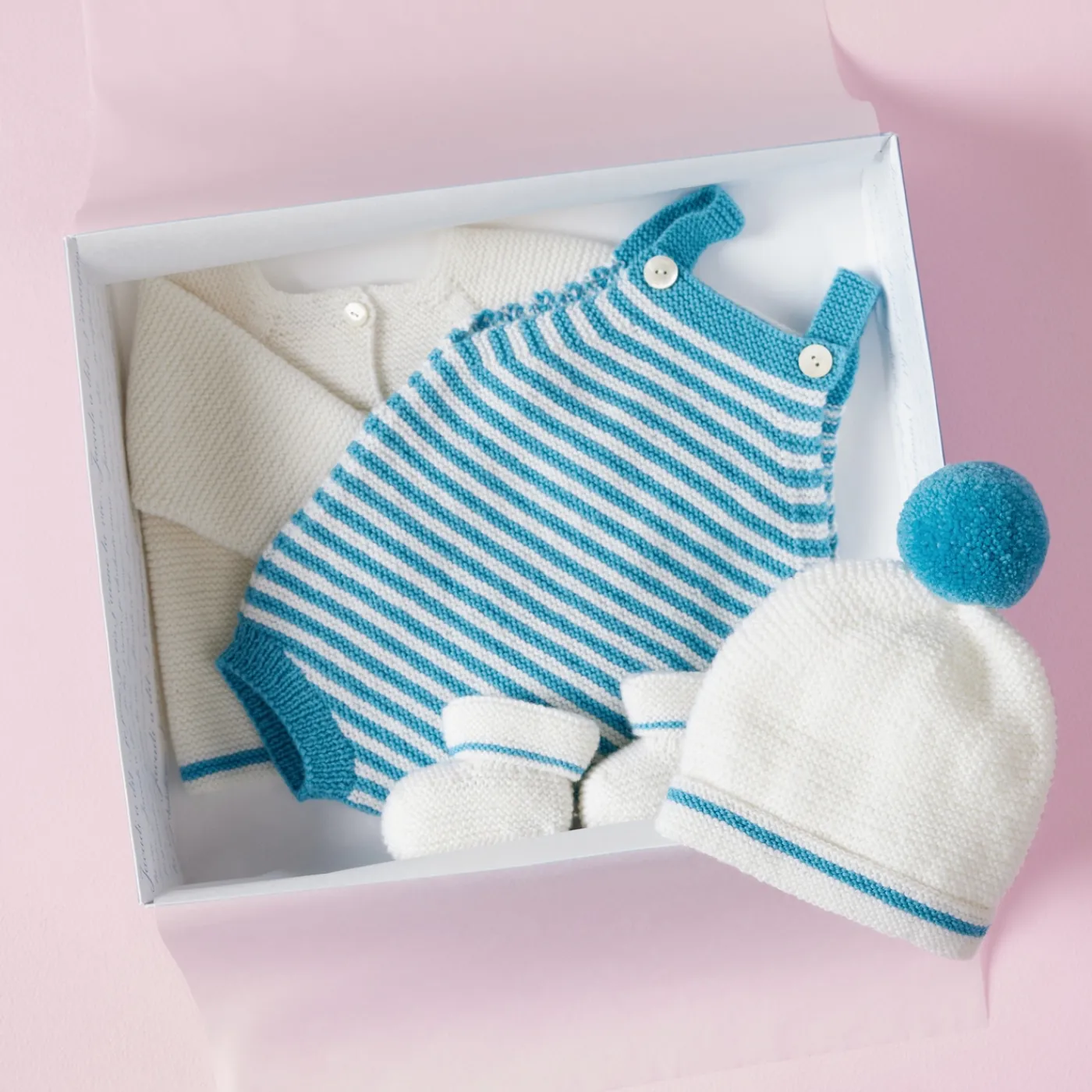 Jacadi Bonnet Love Maille collection solidaire - BLANC/BLEU Outlet