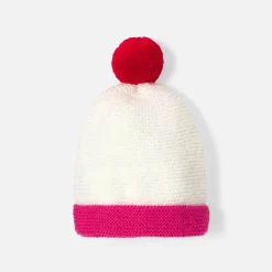 Jacadi Bonnet Love Maille collection solidaire - BLANC/ROSE