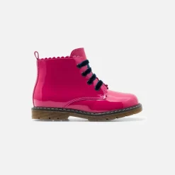 Jacadi Bottillons bébé fille en cuir lisse - FUSCHIA Sale
