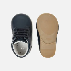 Jacadi Bottillons premiers pas mixte en cuir lisse - marine MARINE JACADI Outlet