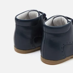 Jacadi Bottillons premiers pas mixte en cuir lisse - marine MARINE JACADI Outlet