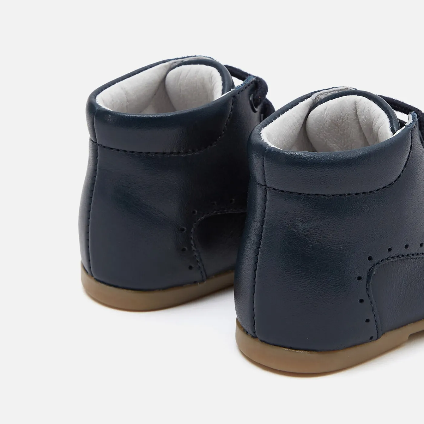 Jacadi Bottillons premiers pas mixte en cuir lisse - marine MARINE JACADI Outlet
