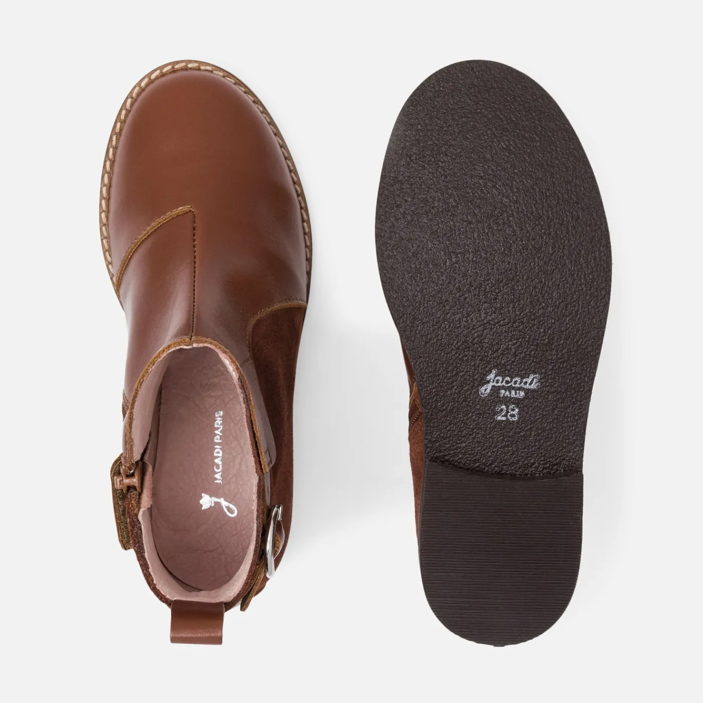 Jacadi Bottines enfant fille en cuir - NATUREL