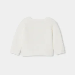 Jacadi Cardigan bébé en laine et coton - blanc doux BLANC DOUX JACADI Clearance