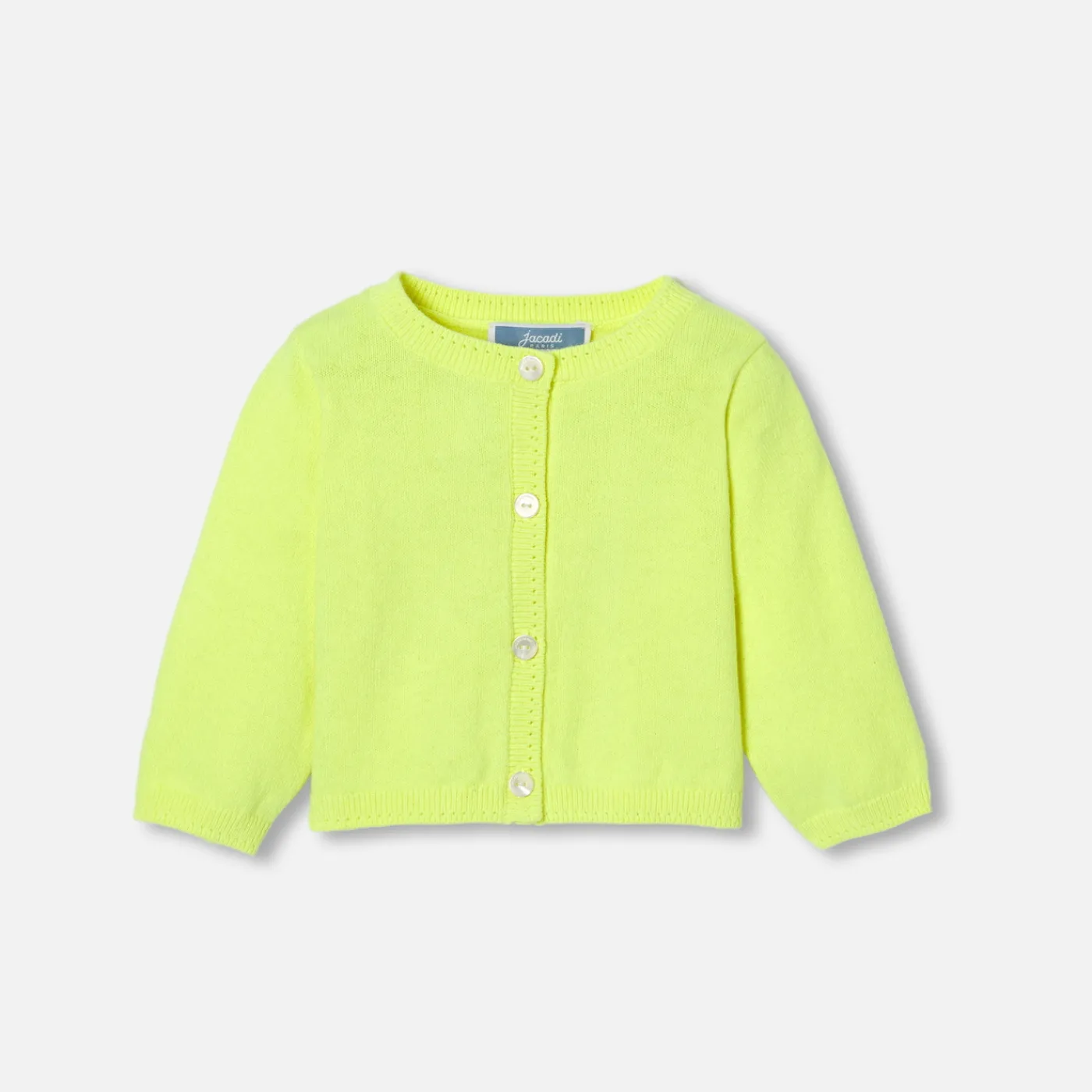 Jacadi Cardigan bébé fille en jersey - JAUNE FLUO Outlet