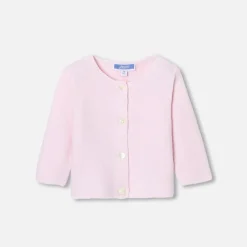 Jacadi Cardigan bébé fille en point mousse - rose pale ROSE PALE JACADI Online