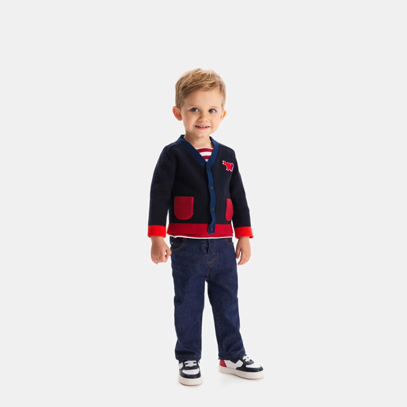 Jacadi Cardigan bébé garçon - MARINE/ROUGE Clearance
