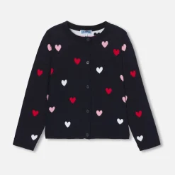 Jacadi Cardigan enfant fille jacquard cœur - lore MARINE/MULTICO Sale