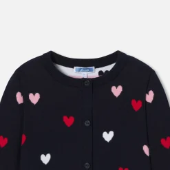 Jacadi Cardigan enfant fille jacquard cœur - lore MARINE/MULTICO Sale