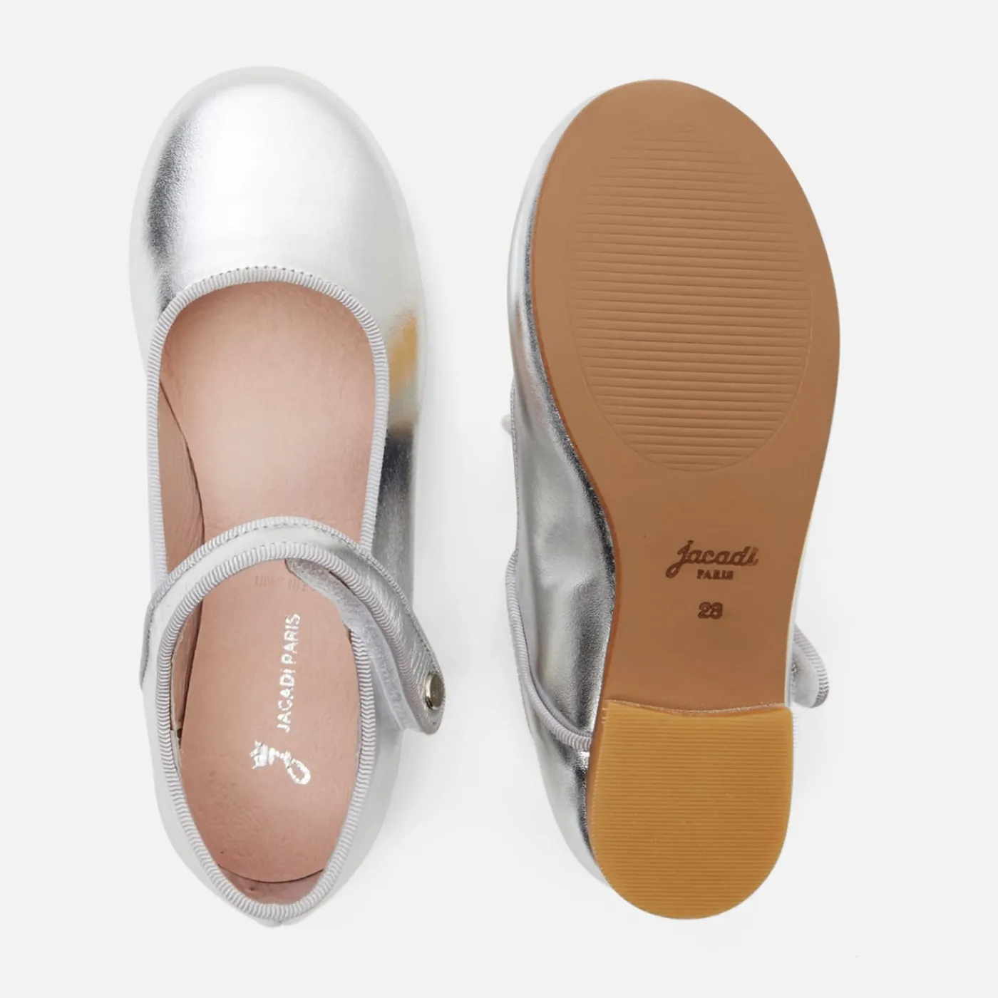 Jacadi Charles IX enfant fille en cuir glacé - ARGENT New