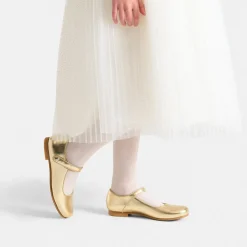 Jacadi Charles IX enfant fille en cuir glacé - OR JAUNE Outlet