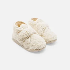 Jacadi Chaussons bébé en sherpa - ECRU/BEIGE Outlet