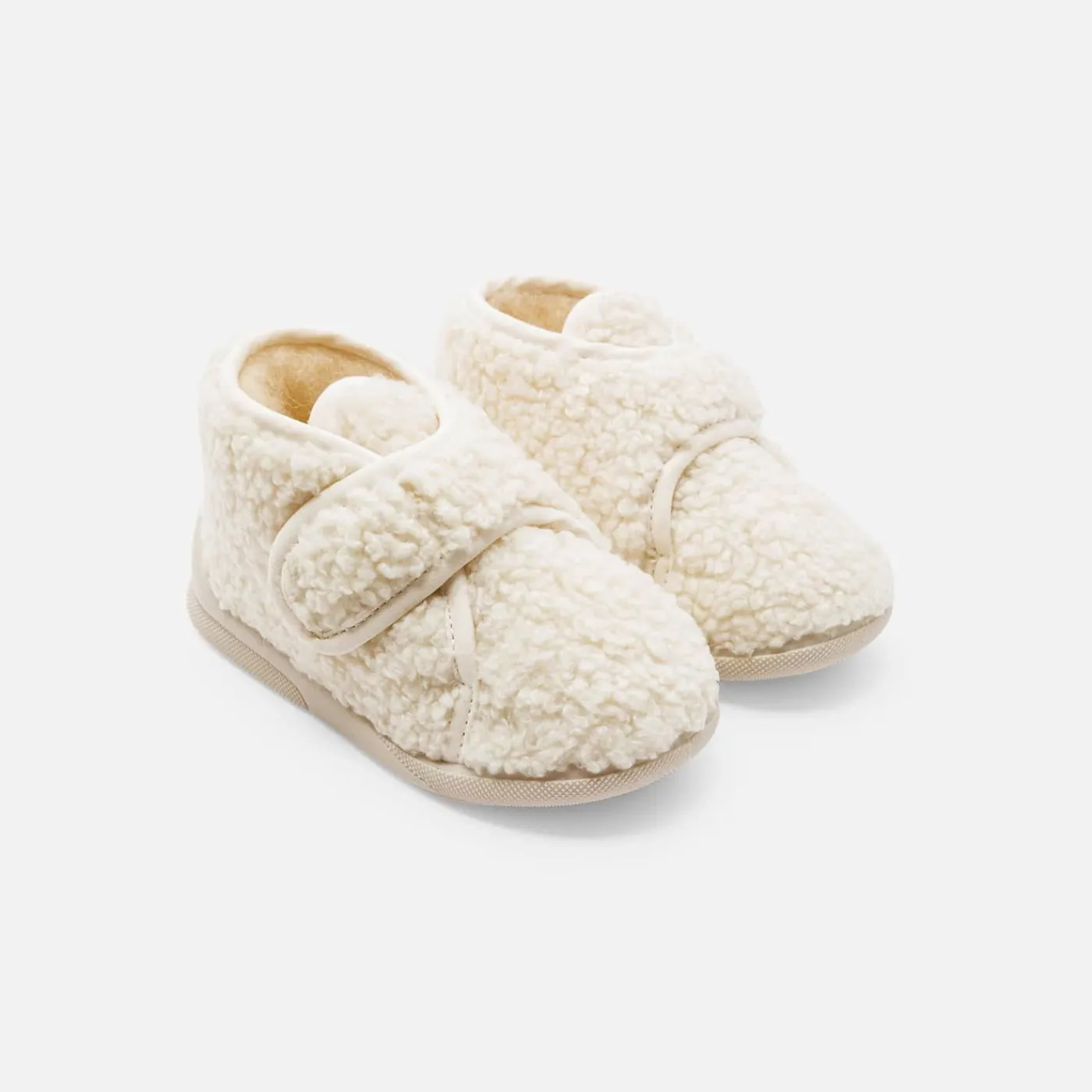 Jacadi Chaussons bébé en sherpa - ECRU/BEIGE Outlet
