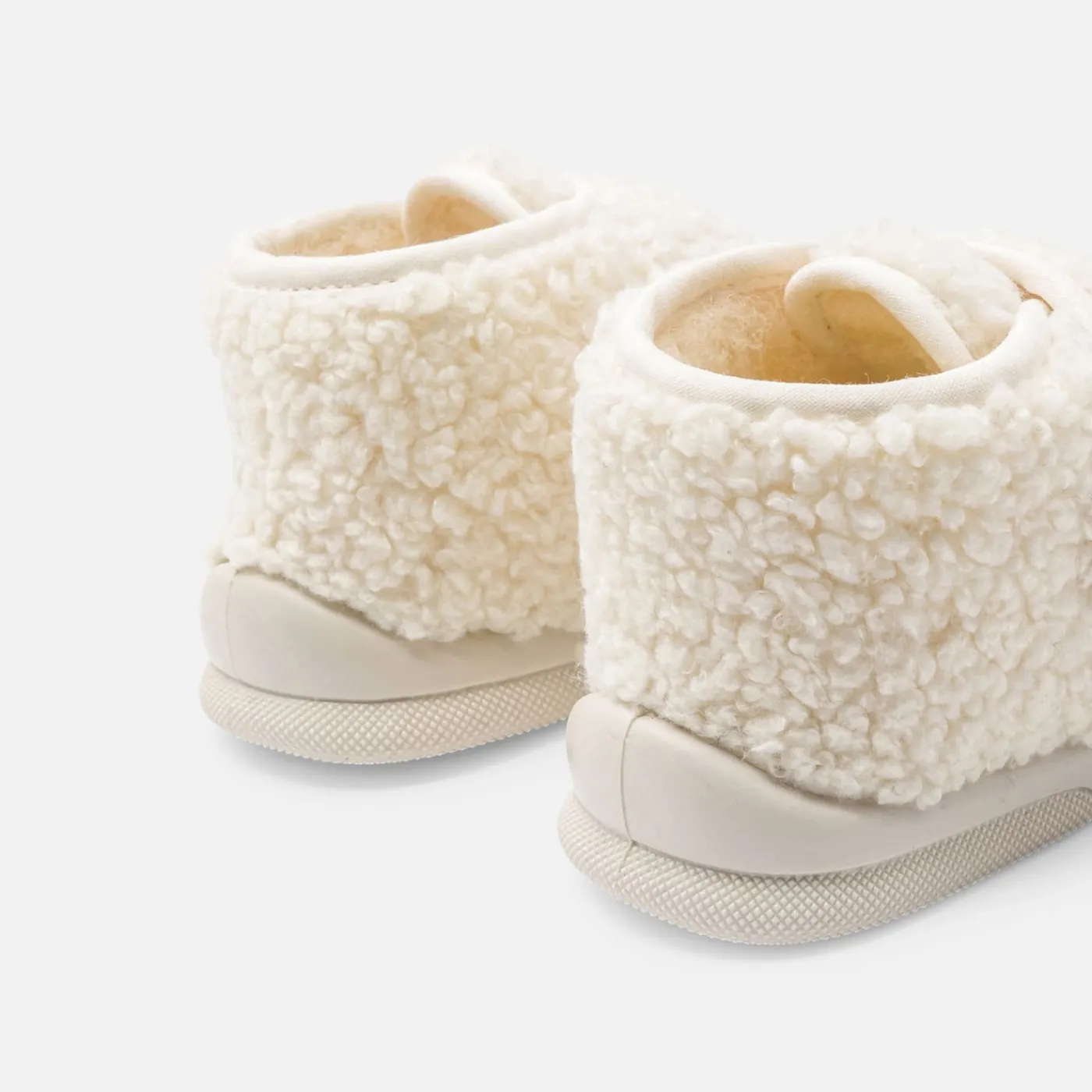 Jacadi Chaussons bébé en sherpa - ECRU/BEIGE Outlet