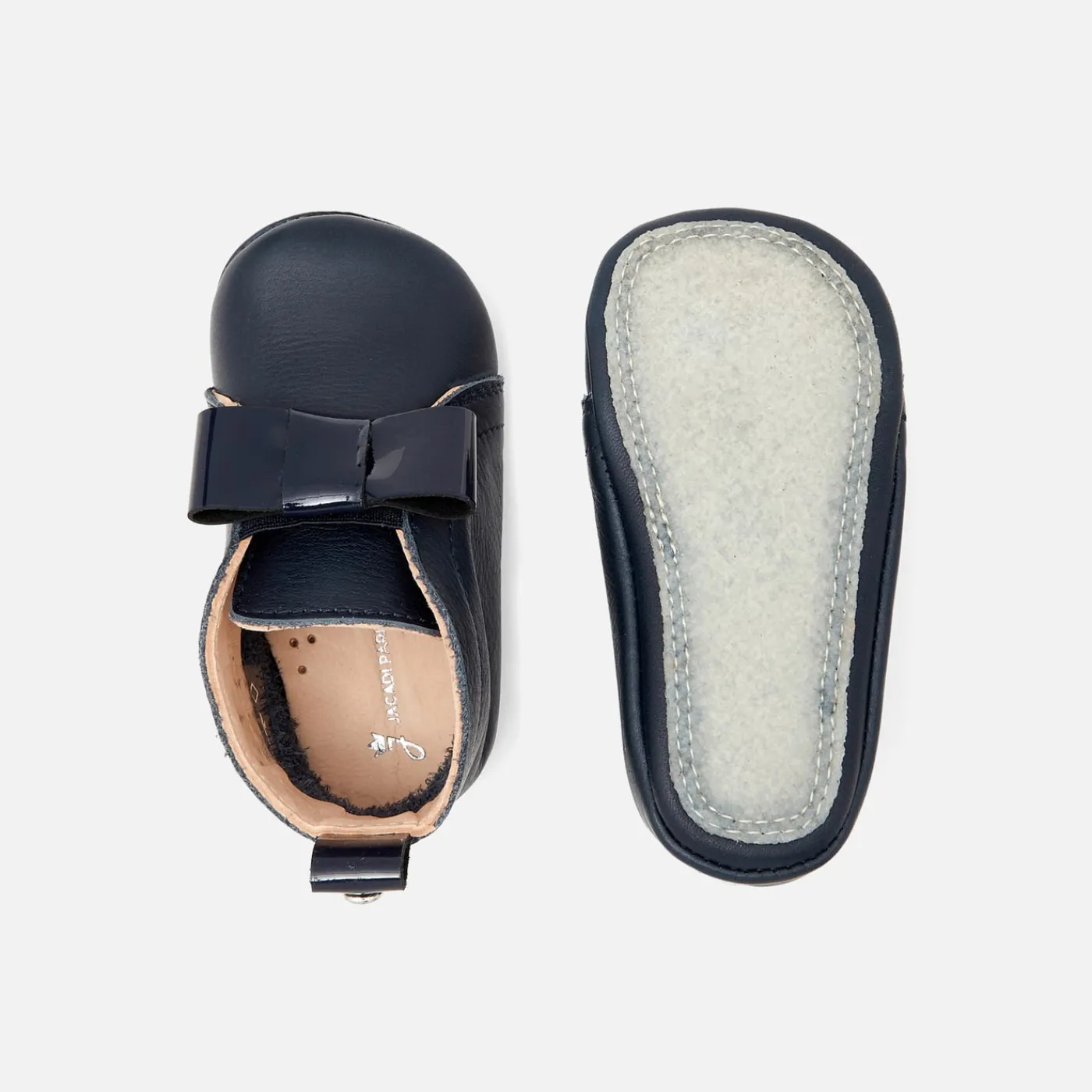 Jacadi Chaussons bébé fille en cuir - marine MARINE JACADI Discount