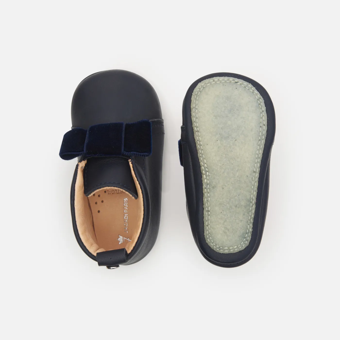 Jacadi Chaussons bébé fille en cuir - marine MARINE JACADI Outlet