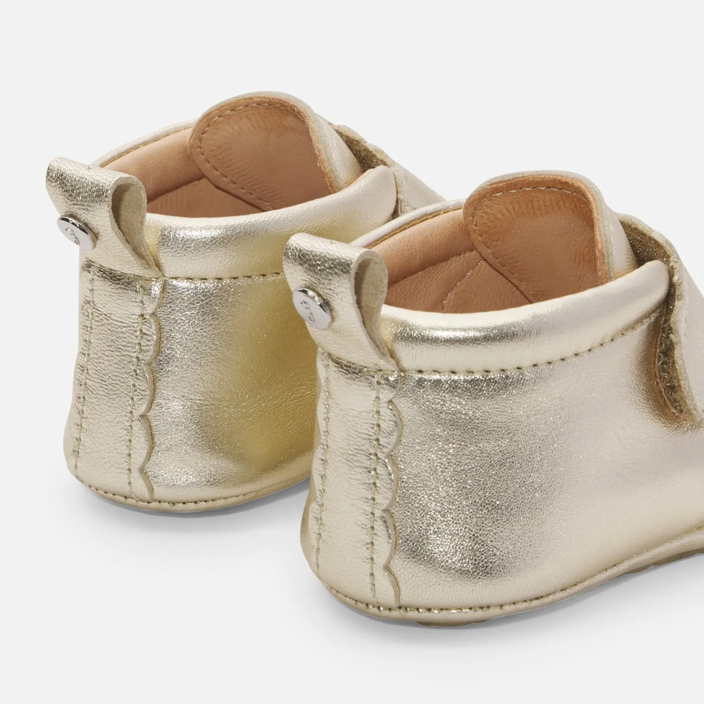 Jacadi Chaussons bébé fille en cuir irisé - OR Best