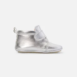 Jacadi Chaussons bébé fille en cuir irisé - ARGENT New