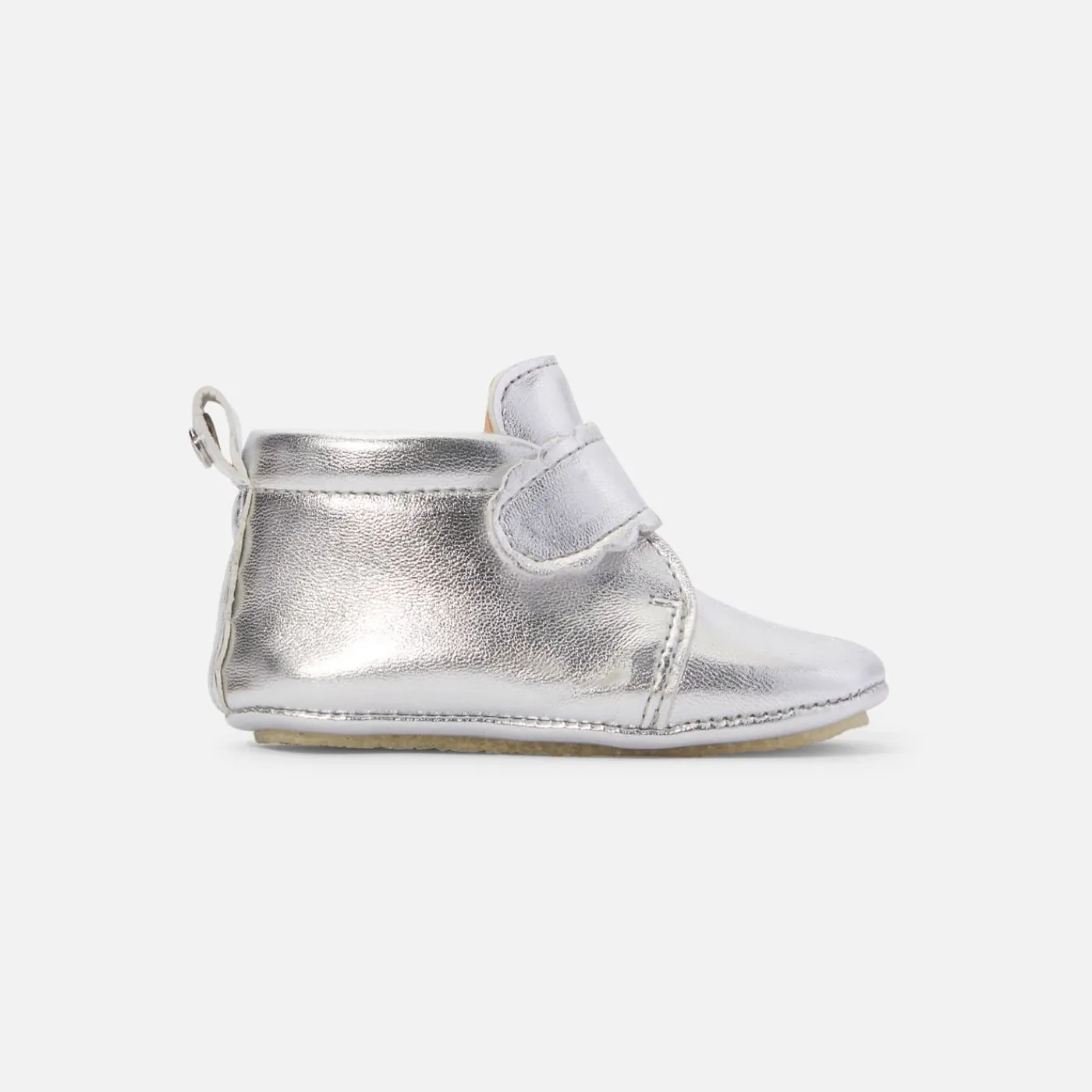 Jacadi Chaussons bébé fille en cuir irisé - ARGENT New