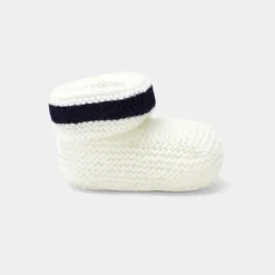 Jacadi Chaussons Love Maille Collection Solidaire - ECRU/MARINE Clearance