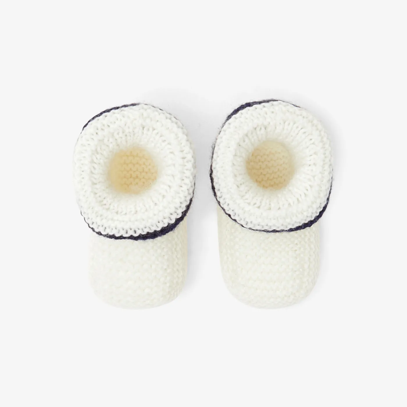 Jacadi Chaussons Love Maille Collection Solidaire - ECRU/MARINE Clearance
