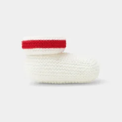 Jacadi Chaussons Love Maille Collection Solidaire - BLANC/ROUGE Clearance