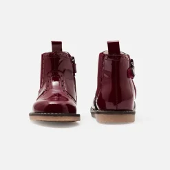 Jacadi Chelsea boots bébé fille en cuir verni - BORDEAUX Best