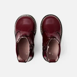 Jacadi Chelsea boots bébé fille en cuir verni - BORDEAUX Best