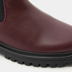 Jacadi Chelsea boots enfant fille en cuir lisse - BORDEAUX Best