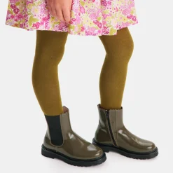 Jacadi Chelsea boots enfant fille en cuir lisse - KAKI New