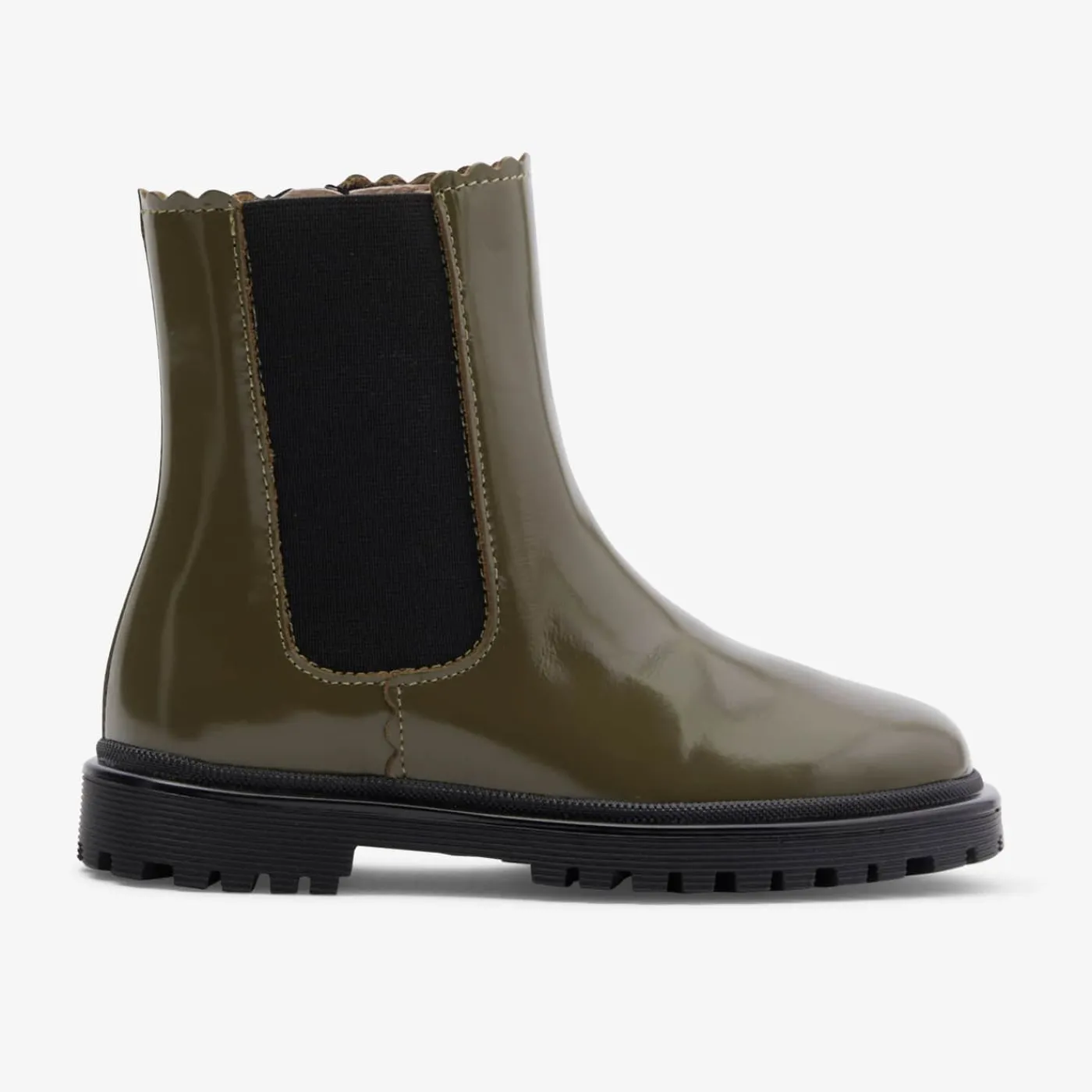 Jacadi Chelsea boots enfant fille en cuir lisse - KAKI New