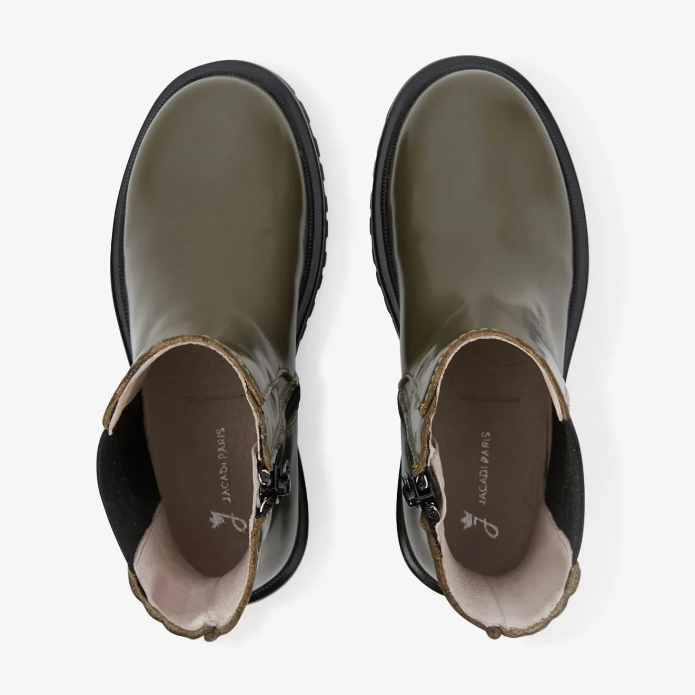 Jacadi Chelsea boots enfant fille en cuir lisse - KAKI New