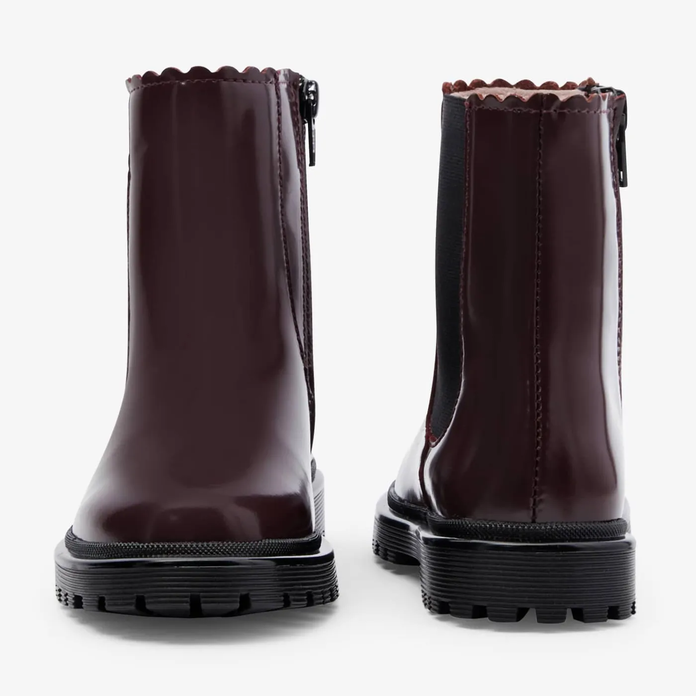 Jacadi Chelsea boots enfant fille en cuir lisse - BORDEAUX Outlet
